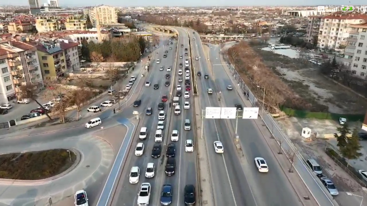 Konya'da Hava destekli trafik kontrolleri başladı